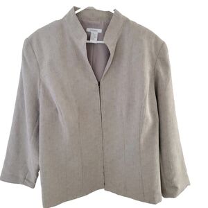 Dressbarn Womens Zip Jacket Size 22W Long Sleeve Career Business Light Academia